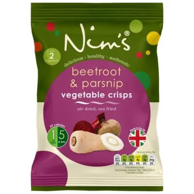 Nim’s Premium Beetroot and Parsnip Crisps Multipack Box Of 12