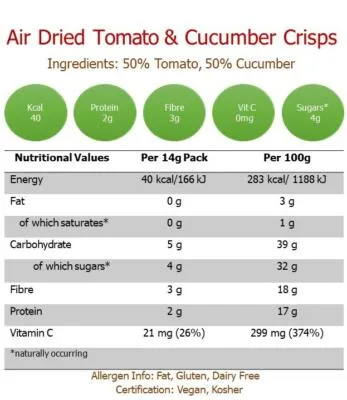 Nim’s Premium Tomato and Cucumber Crisps Multipack Box Of 12