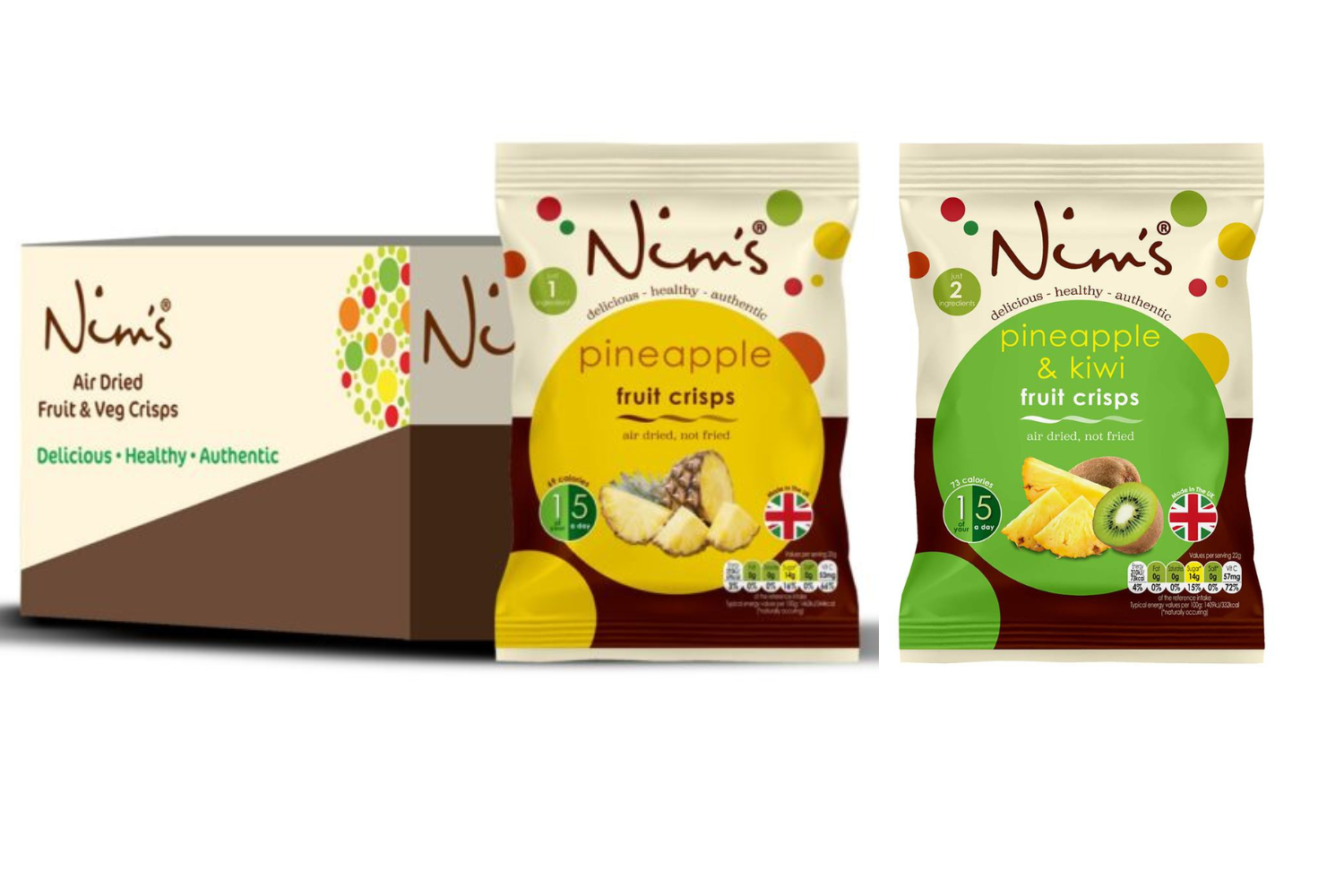 Nim’s Selection Box – Multipack Crisps of Pineapple and Pineapple & Kiwi 12 Packs