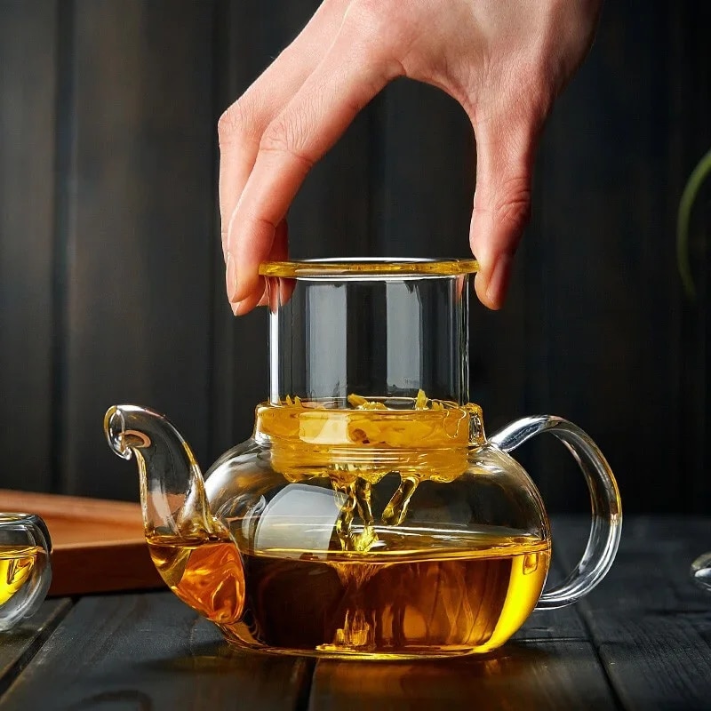Clear Glass Teapot with Glass Infuser