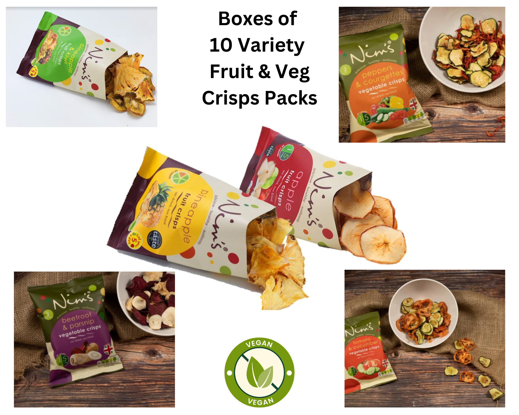 Nim’s Fruit and Veg Crisps Mix Multipack Boxes