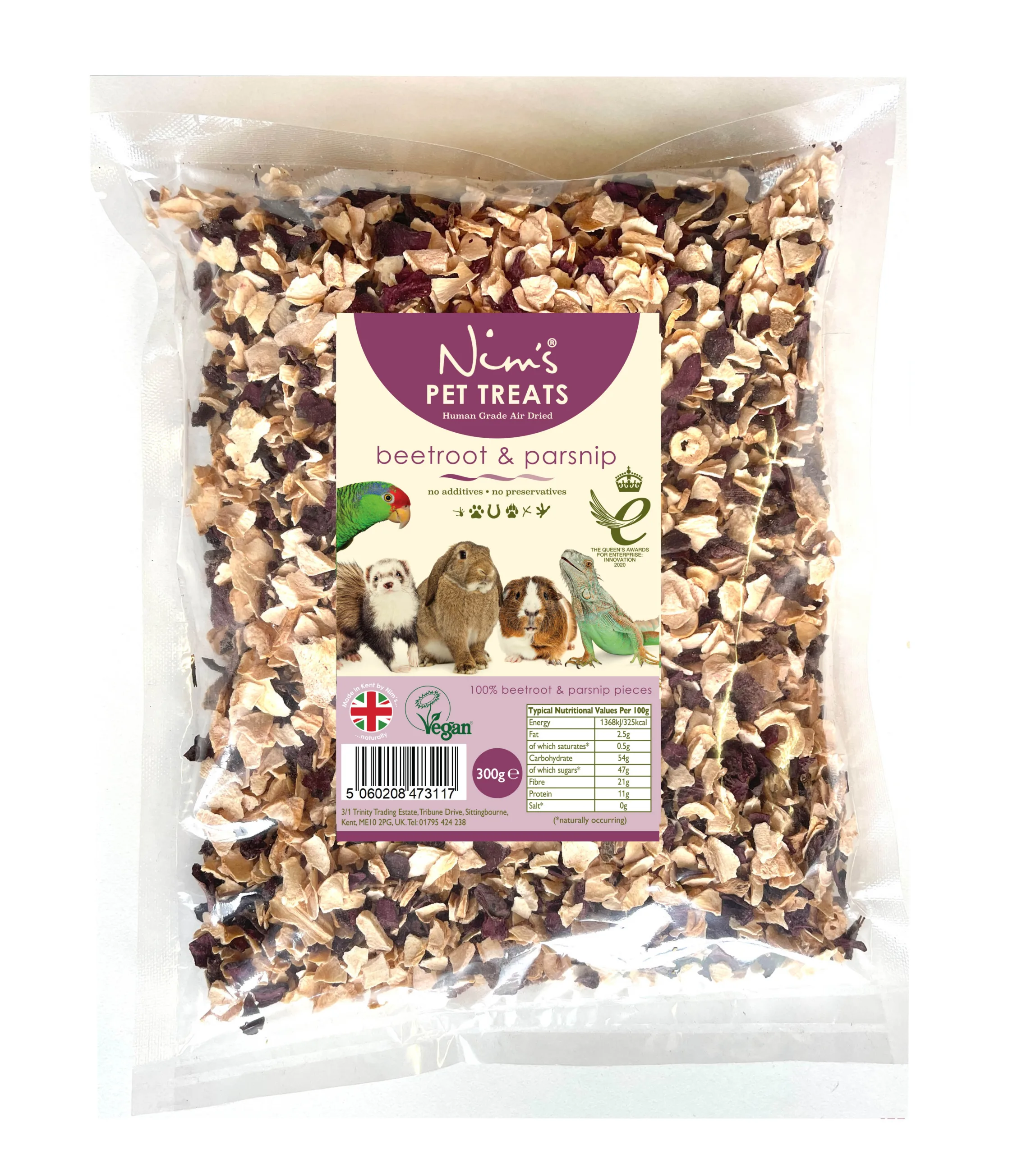 Nim’s Air Dried Beetroot Parsnip Pieces for Pets: The Perfect Nutritious Feed Option 300g